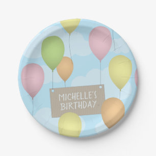 Colourful Balloons Birthday Paper Plate