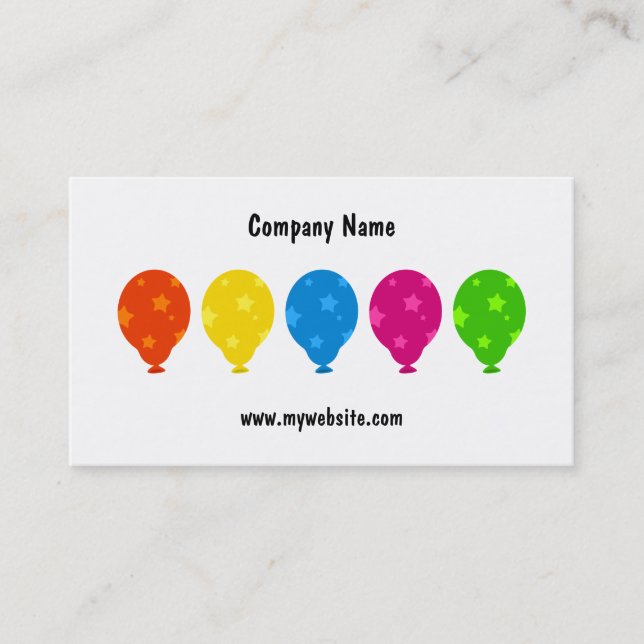 Colourful Balloons, Business Card (Front)
