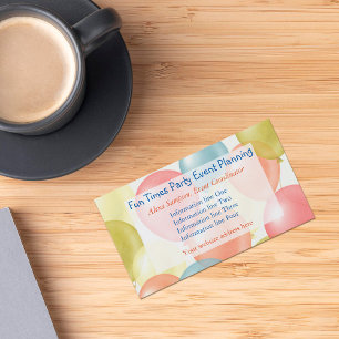 Colourful Balloons Event Planning Business Card