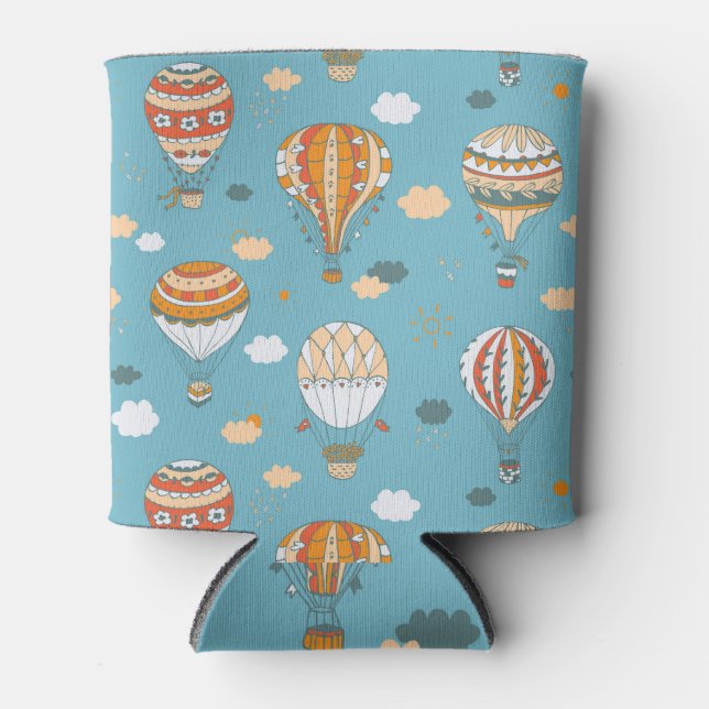 Colourful Balloons Festive Pattern Design Can Cooler (Front)