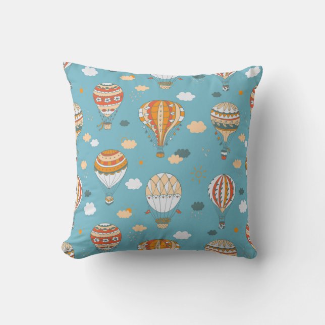 Colourful Balloons Festive Pattern Design Cushion (Front)