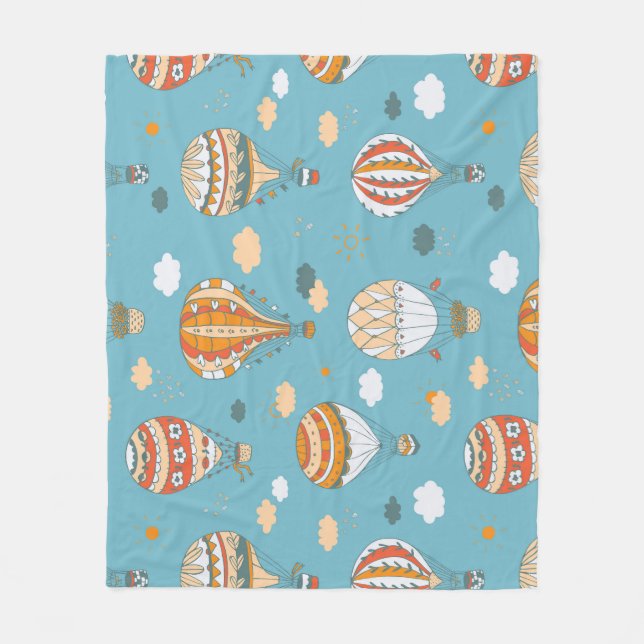 Colourful Balloons Festive Pattern Design Fleece Blanket (Front)