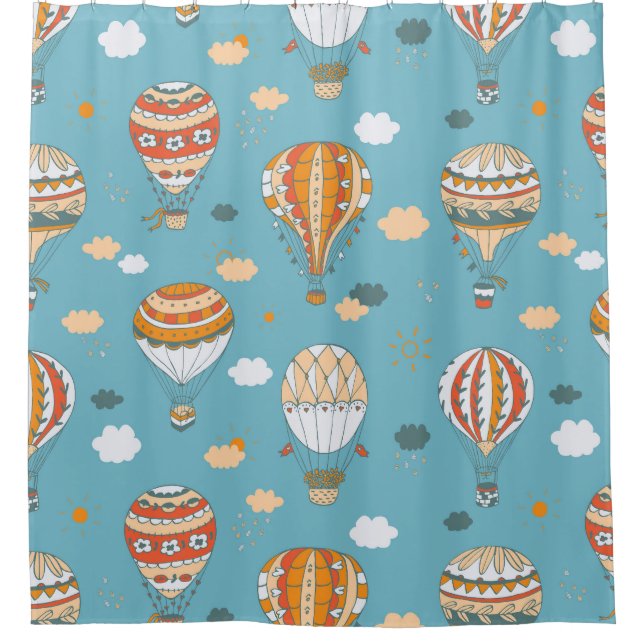 Colourful Balloons Festive Pattern Design Shower Curtain (Front)