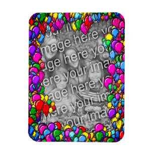 Colourful Balloons Frame Create Your Own Photo Magnet