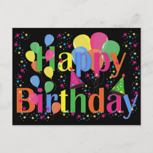 Colourful Balloons HAPPY BIRTHDAY Postcard