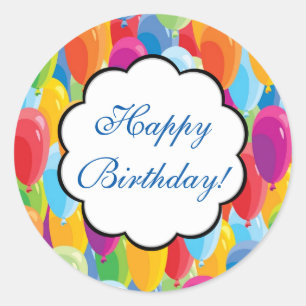 Colourful Balloons - Happy Birthday Stickers