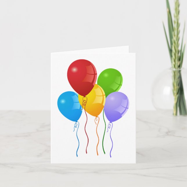 Colourful balloons holiday card (Front)