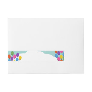 Colourful Balloons in the Sky Wraparound Address Label