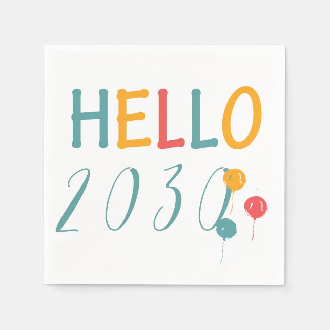 Colourful balloons New Year party hello 2018 Napkin (Front)