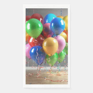 Colourful balloons paper napkin