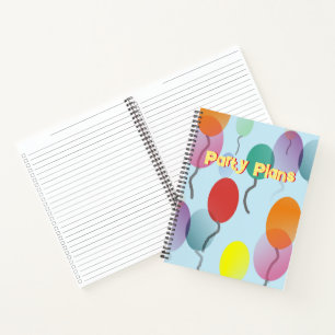Colourful Balloons Party Planner Notebook