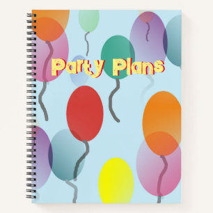 Colourful Balloons Party Planner  Notebook