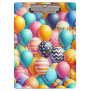 Colourful balloons pattern clipboard