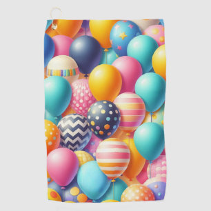 Colourful balloons pattern golf towel