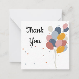 Colourful Balloons Thank You Card