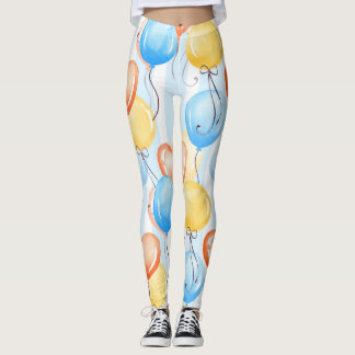 Colourful balloons: watercolor seamless pattern. leggings