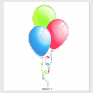 Colourful Balloons With Ribbons