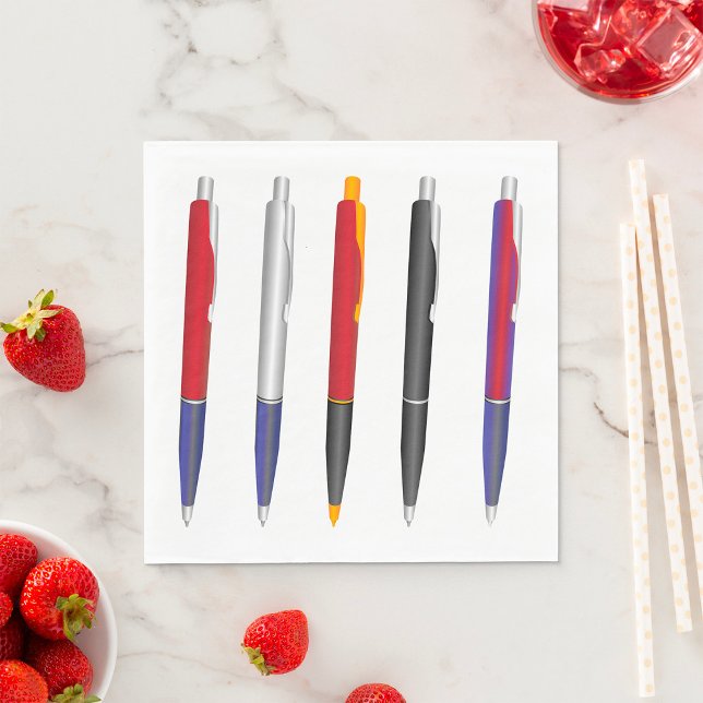 Colourful Ballpoint Pen Set Napkin (Creator Uploaded)