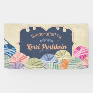 Colourful balls of yarn knitting craft show booth banner