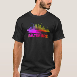 Colourful Baltimore Cityscape Souvenir Baltimore S T-Shirt