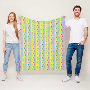 Colourful Banana Pattern in Pop Art Style Fleece Blanket