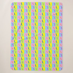 Colourful Banana Pattern in Pop Art Style Sherpa Blanket