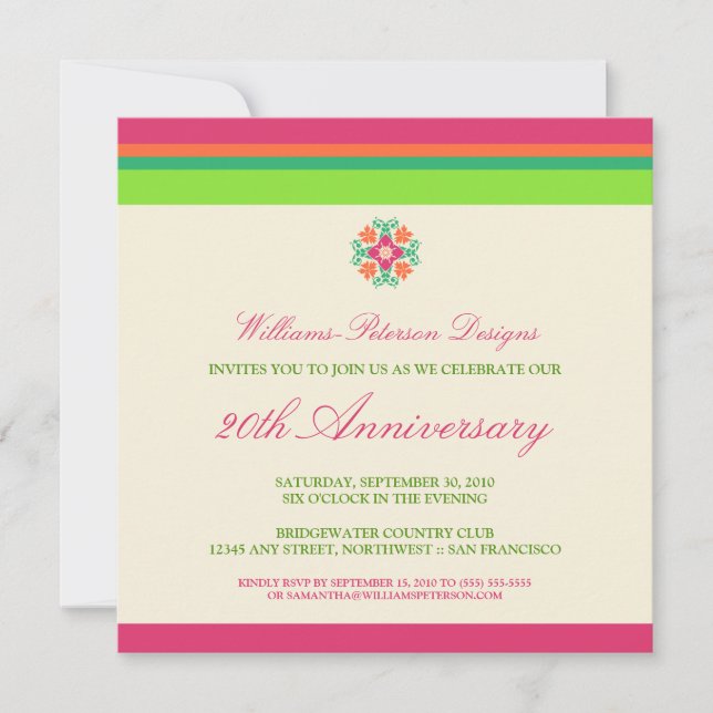 Colourful Bands Corporate Event Invitation (fuchsi (Front)