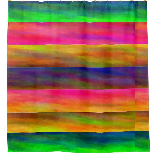 colourful bands shower curtain (Front)