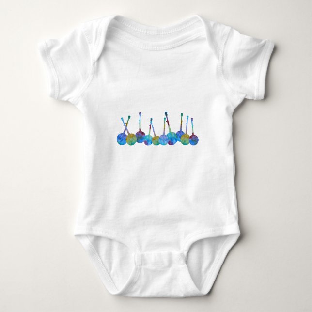 Colourful Banjo String Baby Bodysuit (Front)