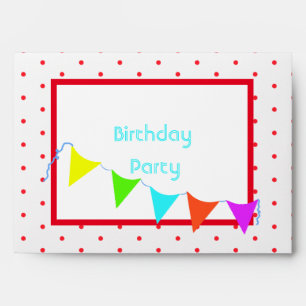 Colourful Banner Children’s Birthday Party Envelope