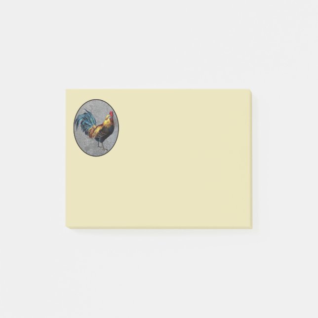 Colourful Bantam Rooster Post-it Notes (Front)
