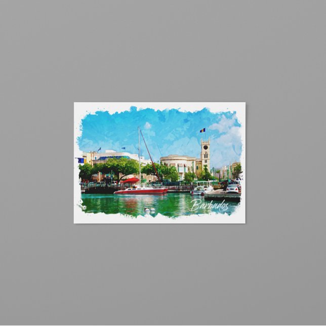 Colourful Barbados Caribbean Island Postcard (barbados caribbean island vintage travel postcard)