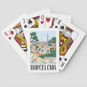 Colourful Barcelona Spain City View Playing Cards