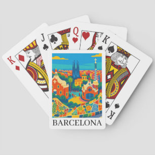 Colourful Barcelona Spain Travel Sagrada Familia Playing Cards
