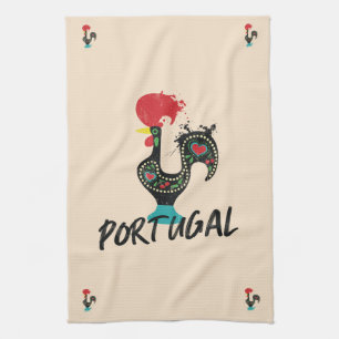 Colourful Barcelos Rooster, Portuguese Symbol Deco Tea Towel