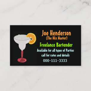 Colourful Bartender Business Card