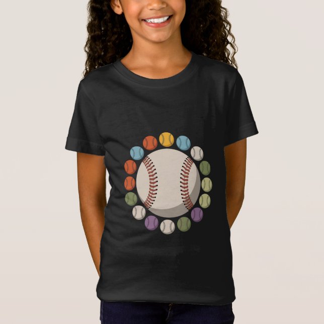  Colourful Baseball Circle T-Shirt (Front)