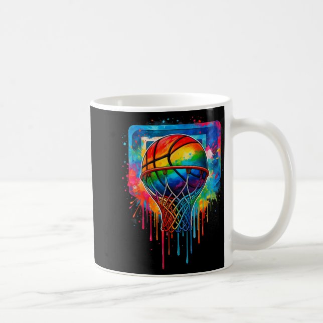 Colourful Basketball Baller Basketball Player Team Coffee Mug (Right)