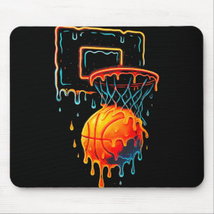 Colourful Basketball Dripping Colour Splash Hoop N Mouse Pad