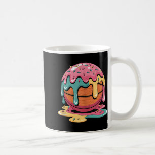 Colourful Basketball Ice Cream Drip Melting Ice Cr Coffee Mug