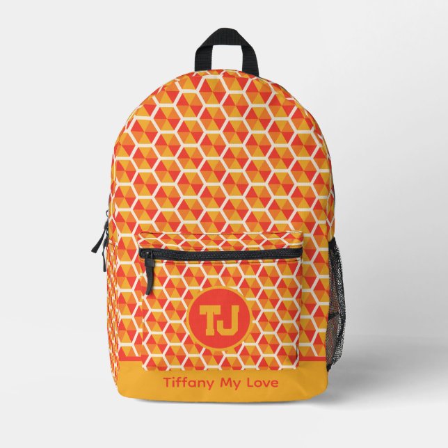 Colourful Basketball Name Backpack For Travel (Front)