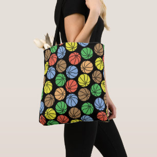 Colourful Basketball Pattern Tote Bag