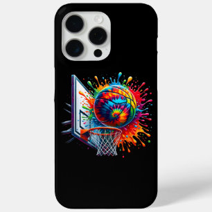 Colourful Basketball Tie Dye Colour Basketball Hoo iPhone 15 Pro Max Case
