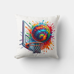 Colourful Basketball Tie Dye Colour Basketball Hoo Cushion