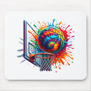 Colourful Basketball Tie Dye Colour Basketball Hoo Mouse Pad