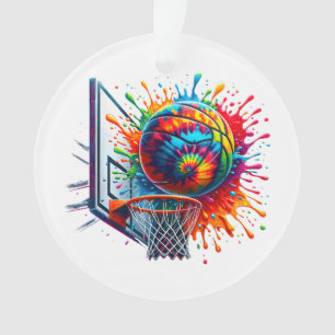 Colourful Basketball Tie Dye Colour Basketball Hoo Ornament
