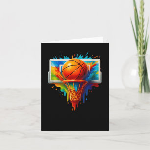 Colourful Basketball Tie Dye Colour Spla-shirt Card