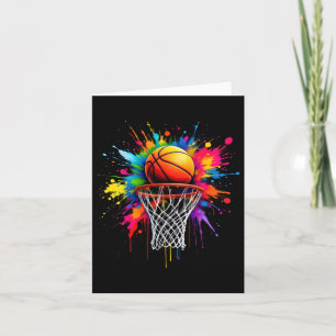 Colourful Basketball Tie Dye Colour Splash Hoop Card