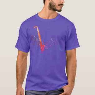 Colourful Bass Clarinet on Music sheet Contrabass  T-Shirt