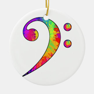 Colourful Bass Clef Ceramic Tree Decoration